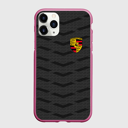 Чехол iPhone 11 Pro матовый Porsche: Grey Sport / 3D-Малиновый – фото 1