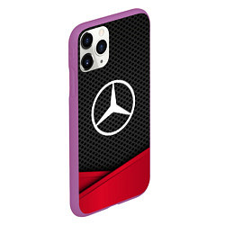 Чехол iPhone 11 Pro матовый Mercedes Benz: Grey Carbon, цвет: 3D-фиолетовый — фото 2