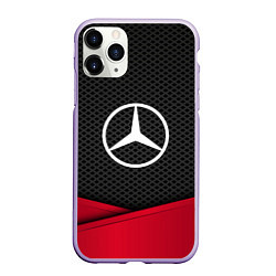 Чехол iPhone 11 Pro матовый Mercedes Benz: Grey Carbon, цвет: 3D-светло-сиреневый