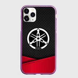 Чехол iPhone 11 Pro матовый Yamaha: Grey Carbon, цвет: 3D-фиолетовый