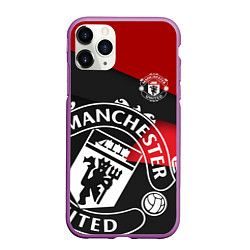 Чехол iPhone 11 Pro матовый FC Man United: Exclusive, цвет: 3D-фиолетовый