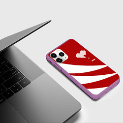Чехол iPhone 11 Pro матовый Игра в сердца, цвет: 3D-фиолетовый — фото 2