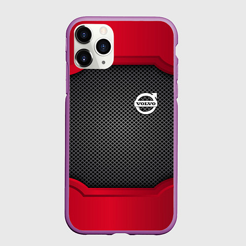 Чехол iPhone 11 Pro матовый Volvo: Metal Sport / 3D-Фиолетовый – фото 1
