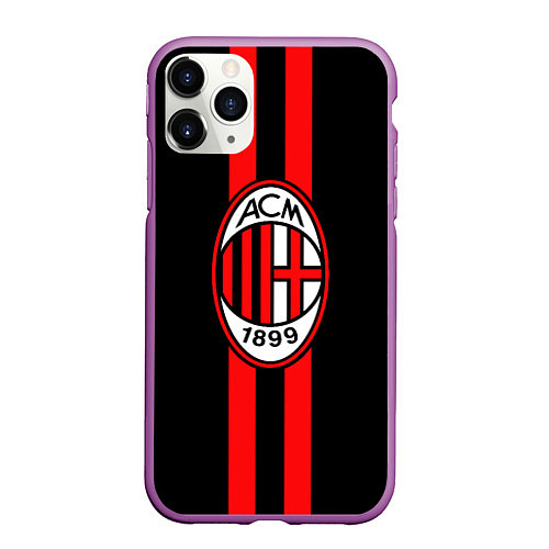 Чехол iPhone 11 Pro матовый AC Milan 1899 / 3D-Фиолетовый – фото 1