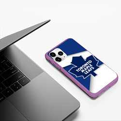 Чехол iPhone 11 Pro матовый Toronto Maple Leafs, цвет: 3D-фиолетовый — фото 2