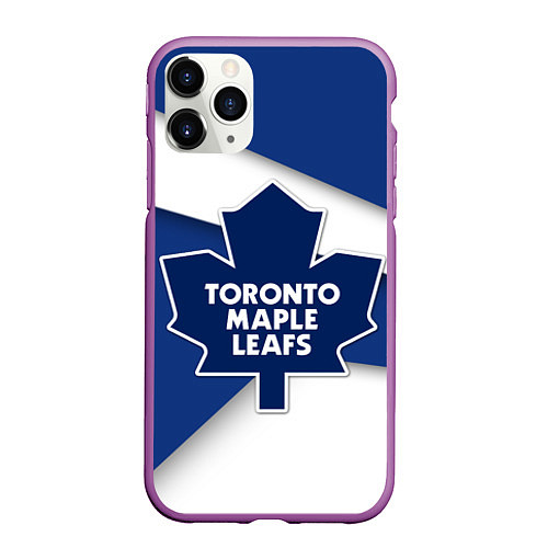 Чехол iPhone 11 Pro матовый Toronto Maple Leafs / 3D-Фиолетовый – фото 1