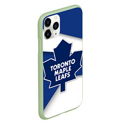 Чехол iPhone 11 Pro матовый Toronto Maple Leafs, цвет: 3D-салатовый — фото 2