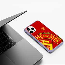 Чехол iPhone 11 Pro матовый FC Man United: Red Exclusive, цвет: 3D-светло-сиреневый — фото 2