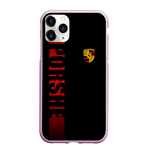 Чехол iPhone 11 Pro матовый Porsche: Red Line / 3D-Розовый – фото 1