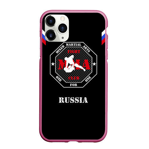 Чехол iPhone 11 Pro матовый MMA Russia / 3D-Малиновый – фото 1