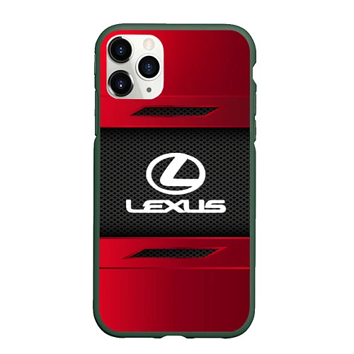 Чехол iPhone 11 Pro матовый Lexus Sport / 3D-Темно-зеленый – фото 1