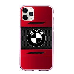 Чехол iPhone 11 Pro матовый BMW SPORT, цвет: 3D-розовый