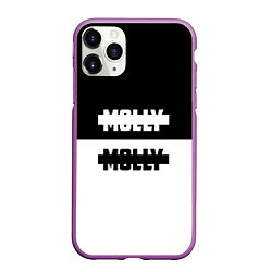 Чехол iPhone 11 Pro матовый Molly: Black & White, цвет: 3D-фиолетовый