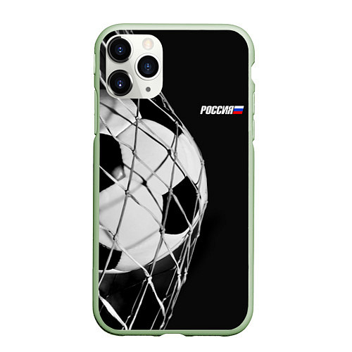 Чехол iPhone 11 Pro матовый Болельщик России / 3D-Салатовый – фото 1