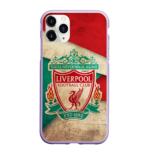 Чехол iPhone 11 Pro матовый FC Liverpool: Old Style / 3D-Светло-сиреневый – фото 1