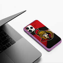 Чехол iPhone 11 Pro матовый HC Ottawa Senators: Old Style, цвет: 3D-фиолетовый — фото 2