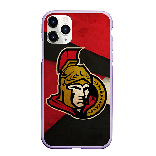 Чехол iPhone 11 Pro матовый HC Ottawa Senators: Old Style / 3D-Светло-сиреневый – фото 1