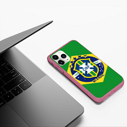 Чехол iPhone 11 Pro матовый CBF Brazil, цвет: 3D-малиновый — фото 2