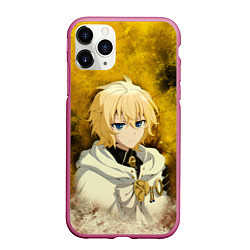 Чехол iPhone 11 Pro матовый Mikaela Hyakuya, цвет: 3D-малиновый