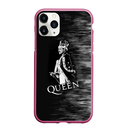 Чехол iPhone 11 Pro матовый Black Queen / 3D-Малиновый – фото 1