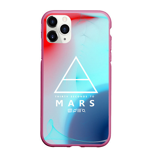 Чехол iPhone 11 Pro матовый 30 STM: Light Neon / 3D-Малиновый – фото 1