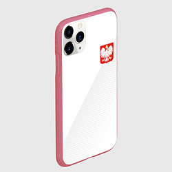 Чехол iPhone 11 Pro матовый Poland Team: Home WC-2018, цвет: 3D-малиновый — фото 2