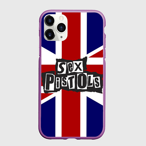 Чехол iPhone 11 Pro матовый Sex Pistols UK / 3D-Фиолетовый – фото 1