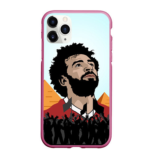 Чехол iPhone 11 Pro матовый Salah: Egypt King / 3D-Малиновый – фото 1