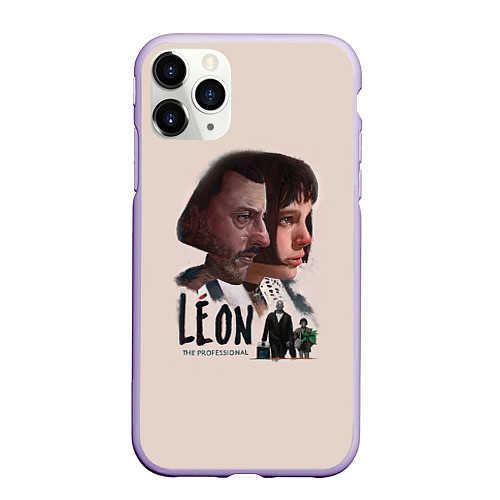 Чехол iPhone 11 Pro матовый Leon / 3D-Светло-сиреневый – фото 1