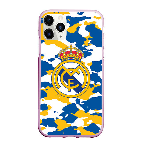 Чехол iPhone 11 Pro матовый Real Madrid: Camo / 3D-Розовый – фото 1