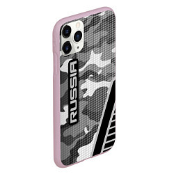 Чехол iPhone 11 Pro матовый Russia: Grey Camo, цвет: 3D-розовый — фото 2