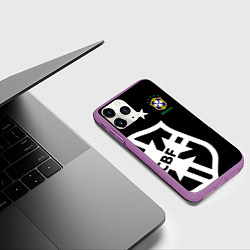 Чехол iPhone 11 Pro матовый Brazil Team: Exclusive, цвет: 3D-фиолетовый — фото 2