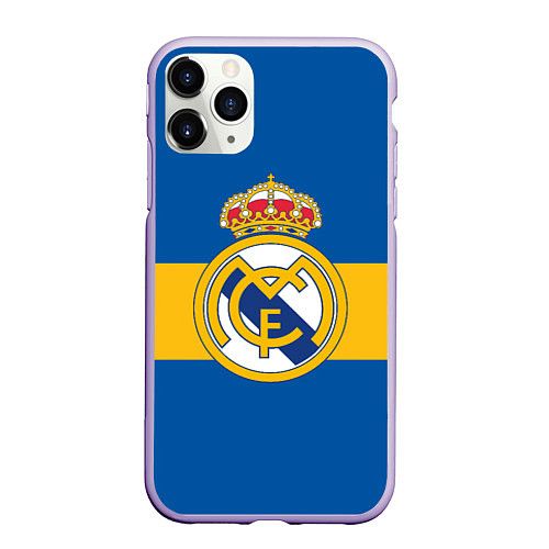 Чехол iPhone 11 Pro матовый Реал Мадрид / 3D-Светло-сиреневый – фото 1