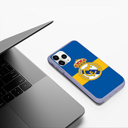 Чехол iPhone 11 Pro матовый Реал Мадрид, цвет: 3D-светло-сиреневый — фото 2
