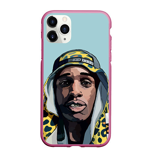 Чехол iPhone 11 Pro матовый ASAP Rocky: Far East / 3D-Малиновый – фото 1