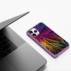 Чехол iPhone 11 Pro матовый Floral Design, цвет: 3D-фиолетовый — фото 2