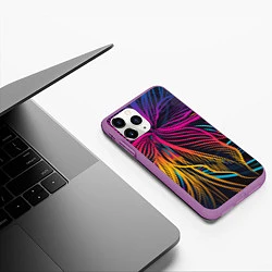 Чехол iPhone 11 Pro матовый Floral Design, цвет: 3D-фиолетовый — фото 2