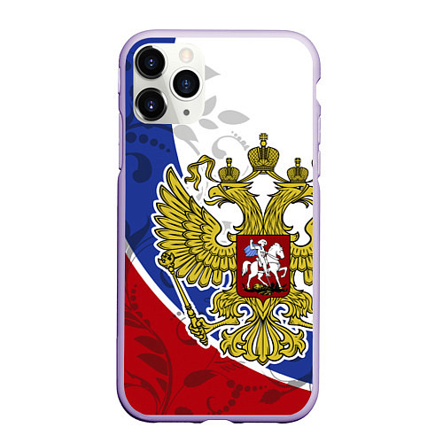 Чехол iPhone 11 Pro матовый Российская душа / 3D-Светло-сиреневый – фото 1