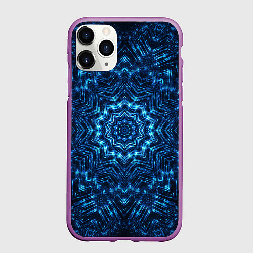 Чехол iPhone 11 Pro матовый Космическая мандала / 3D-Фиолетовый – фото 1