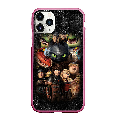 Чехол iPhone 11 Pro матовый How to Train Your Dragon / 3D-Малиновый – фото 1