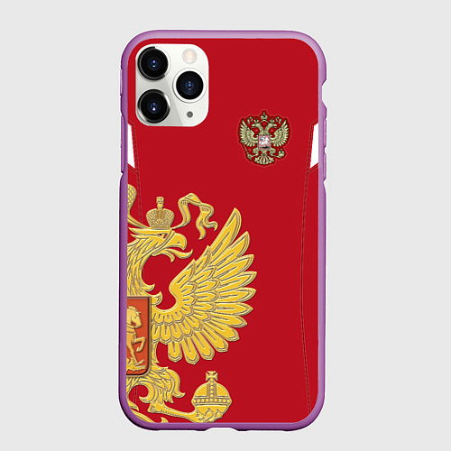 Чехол iPhone 11 Pro матовый Сборная России: эксклюзив / 3D-Фиолетовый – фото 1