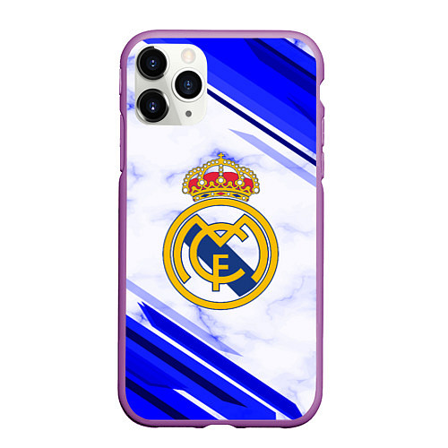 Чехол iPhone 11 Pro матовый Real Madrid / 3D-Фиолетовый – фото 1