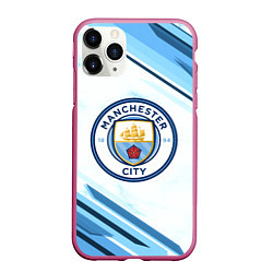 Чехол iPhone 11 Pro матовый Manchester city, цвет: 3D-малиновый
