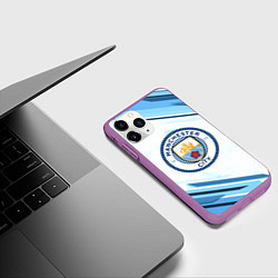 Чехол iPhone 11 Pro матовый Manchester city, цвет: 3D-фиолетовый — фото 2