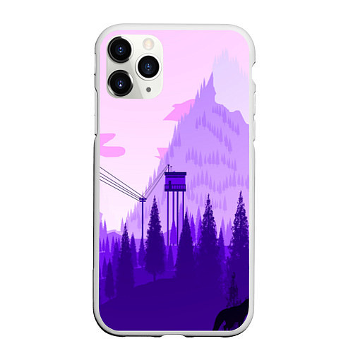 Чехол iPhone 11 Pro матовый Firewatch: Violet Wood / 3D-Белый – фото 1