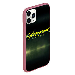 Чехол iPhone 11 Pro матовый Cyberpunk 2077, цвет: 3D-малиновый — фото 2