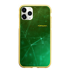 Чехол iPhone 11 Pro матовый Cyberpunk 2077: Green Network, цвет: 3D-желтый