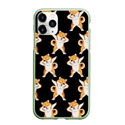 Чехол iPhone 11 Pro матовый Foxes Dab, цвет: 3D-салатовый