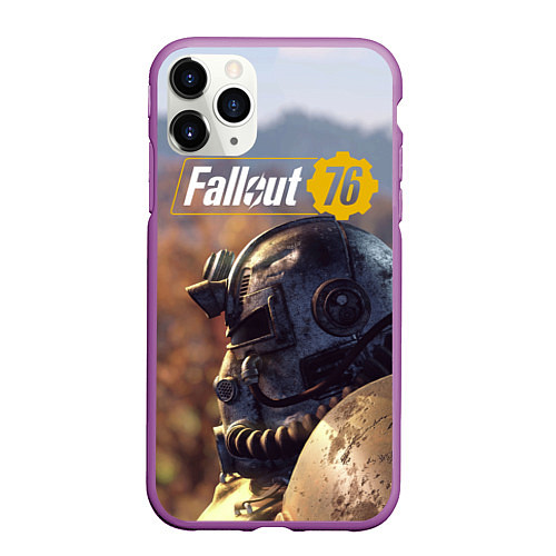 Чехол iPhone 11 Pro матовый Fallout 76 / 3D-Фиолетовый – фото 1