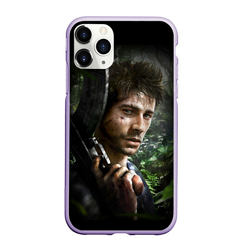 Чехол iPhone 11 Pro матовый Far Cry 3: Jungle Soldier / 3D-Светло-сиреневый – фото 1